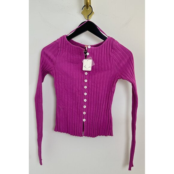 FREE PEOPLE Tilly Long-Sleeve Cardi in Spring Bud Size Small NWT - Picture 3 of 8